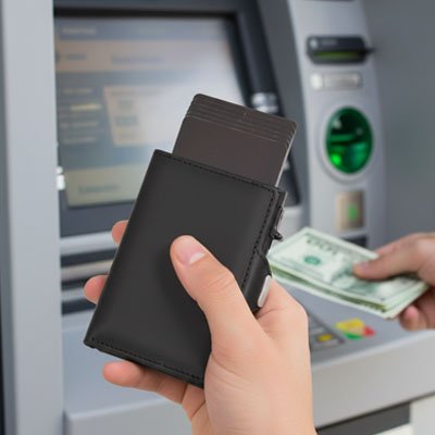 Portefeuille homme Stylé et Fonctionnel, rangement dédié permettant un accès rapide en noir