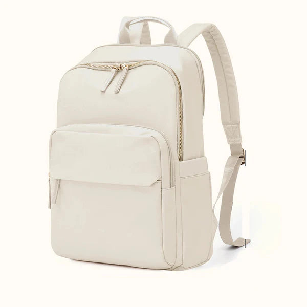 le sac a dos ordinateur femme élégance urbaine de couleur blanc cassé