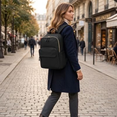 Sac à dos ordinateur femme  Élégance Protection de couleur noir