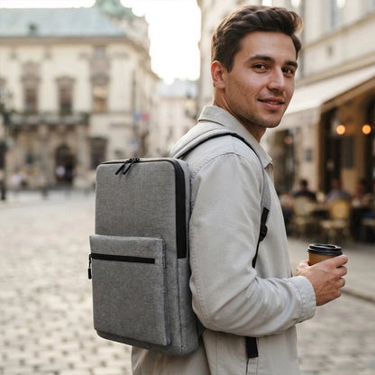 Sac à dos ordinateur homme Protection Optimale coloris gris chiné