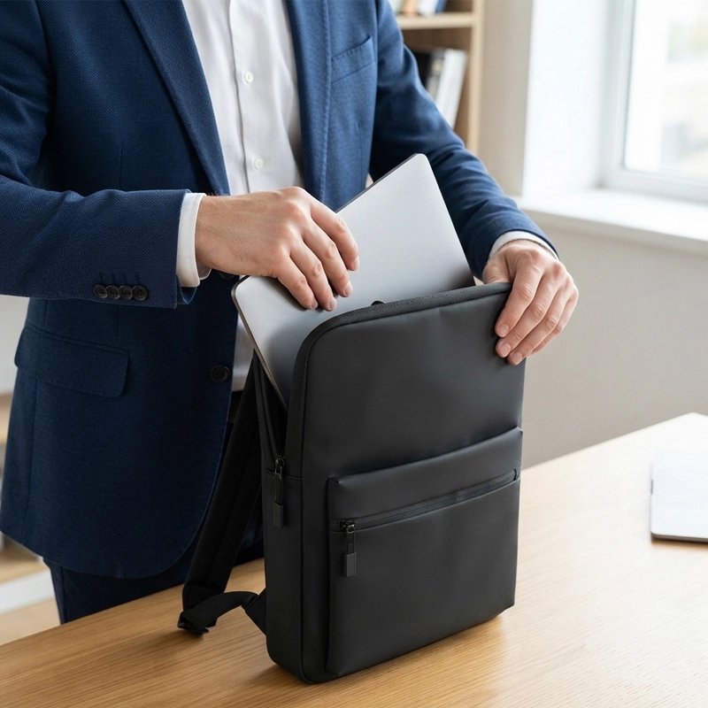 Sac à dos ordinateur homme Protection Optimale, coloris noir 