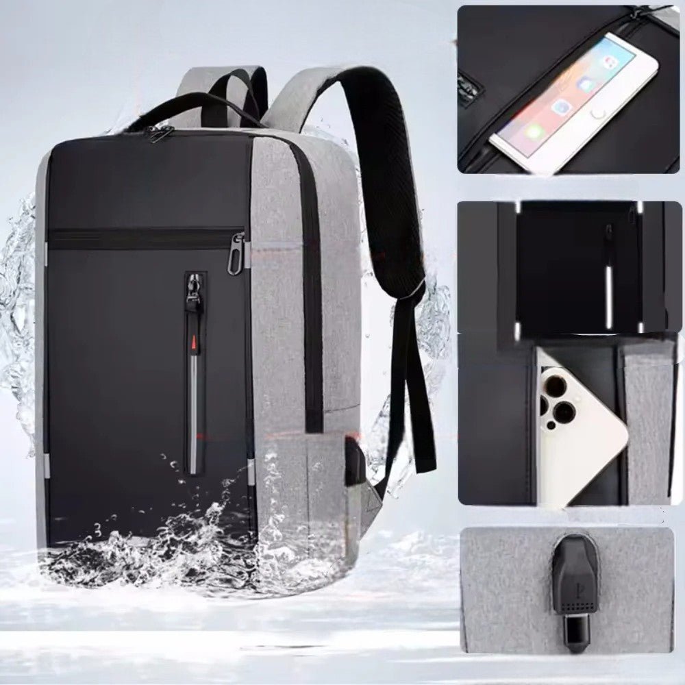 Sac à Dos pour Ordinateur - OfficeTechPack™ - Gris - La PoPoche Urbaine