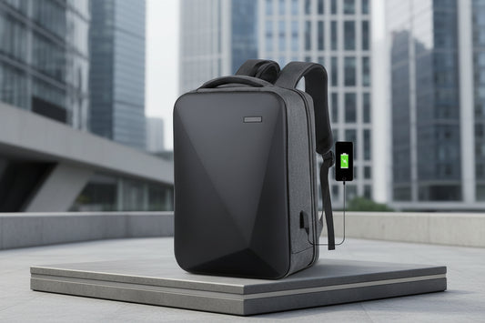 Interface USB intégrée pour recharge d'appareils sur sac à dos pour ordinateur portable