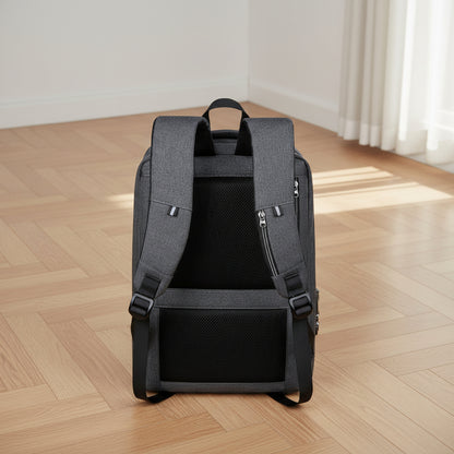  Vue arrière du sac à dos  pour ordinateur portable Sécurité & Style montrant le design ergonomique et les bretelles rembourrées
