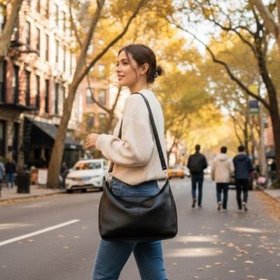 Sac à main femme bandoulière  Style Intemporel couleur noir