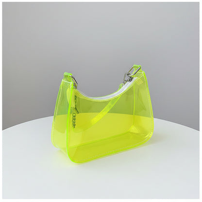 Sac à main femme bandoulière Transparent Fluo en jaune