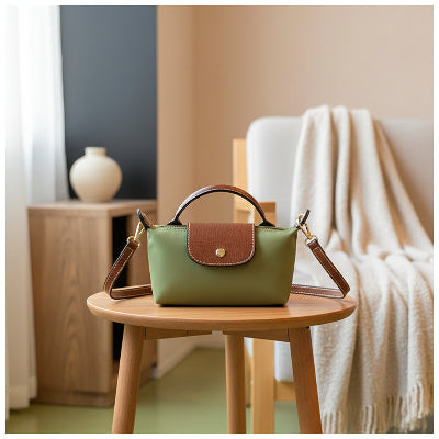 Sac à main femme bandoulière Style Raffiné en toile et simili cuir de qualité