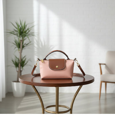 Sac à main femme bandoulière Élégance Pastel en nylon et similicuir de qualité