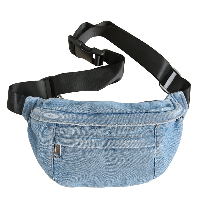Sac banane denim bleu clair, coloris moderne et lumineux