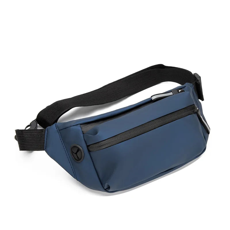 Sac banane homme Stylé et Imperméable decouleur bleu