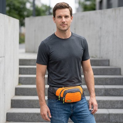 Sac banane homme  Pratique en Couleurs, couleur orange