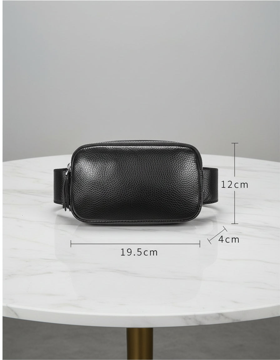 Dimensions du sac banane homme en cuir