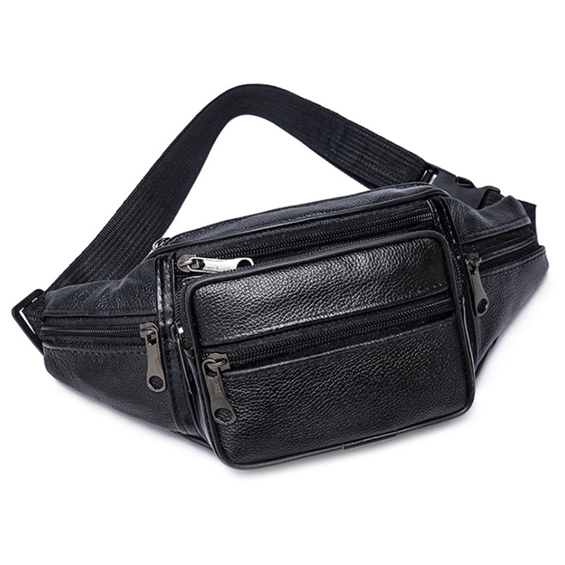 Sac banane homme noir  avec sangle ajustable