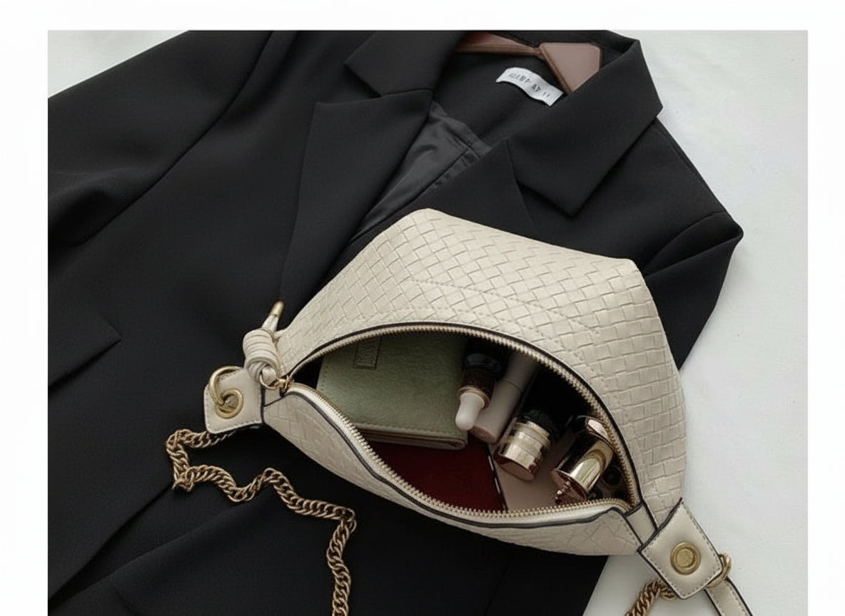 Intérieur spacieux du sac banane avec grande fermeture éclair

