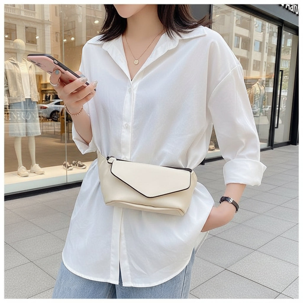 Sac banane porté à la taille - look streetwear