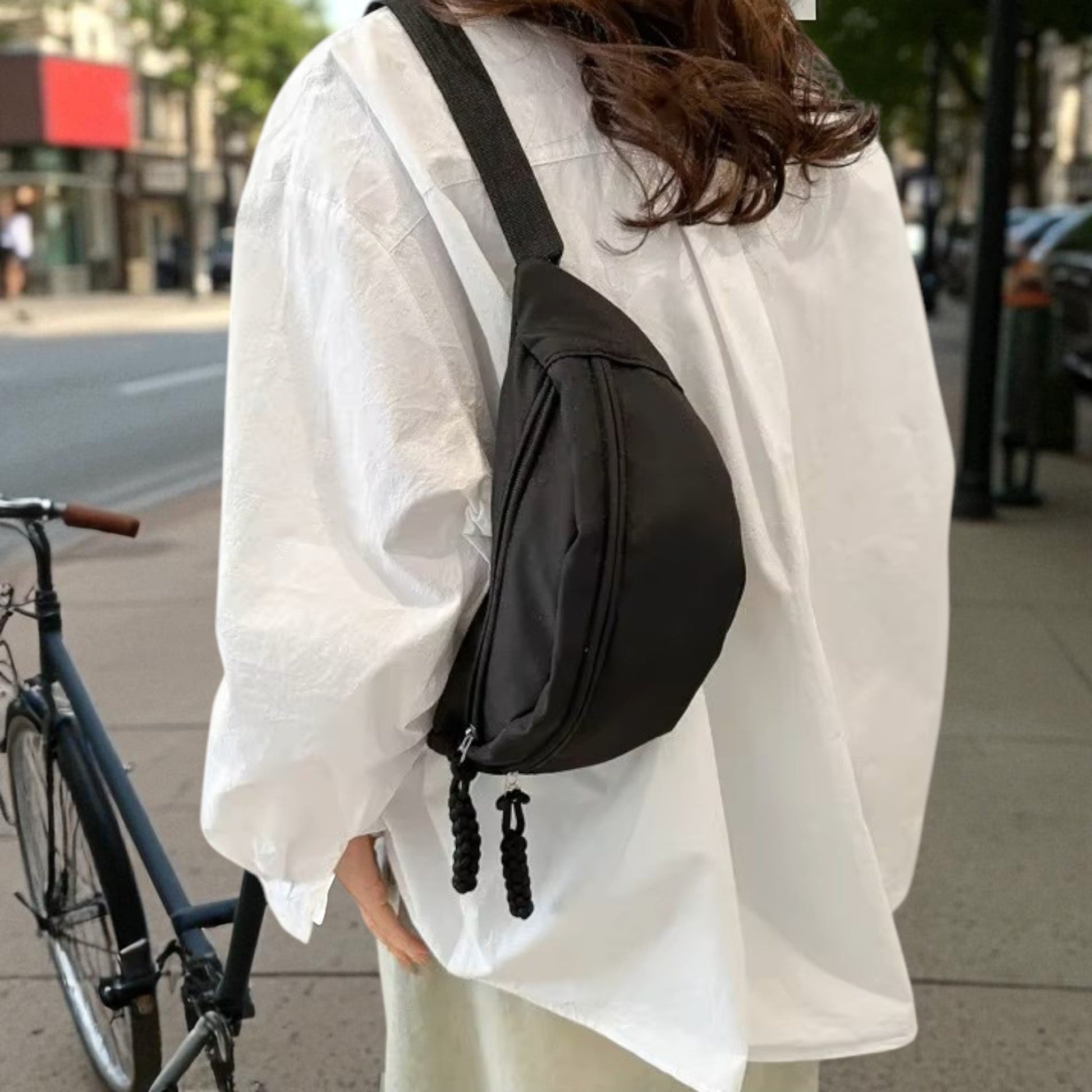 Sac Banane - UrbanCrossBodyBag™ - Noir - La PoPoche Urbaine