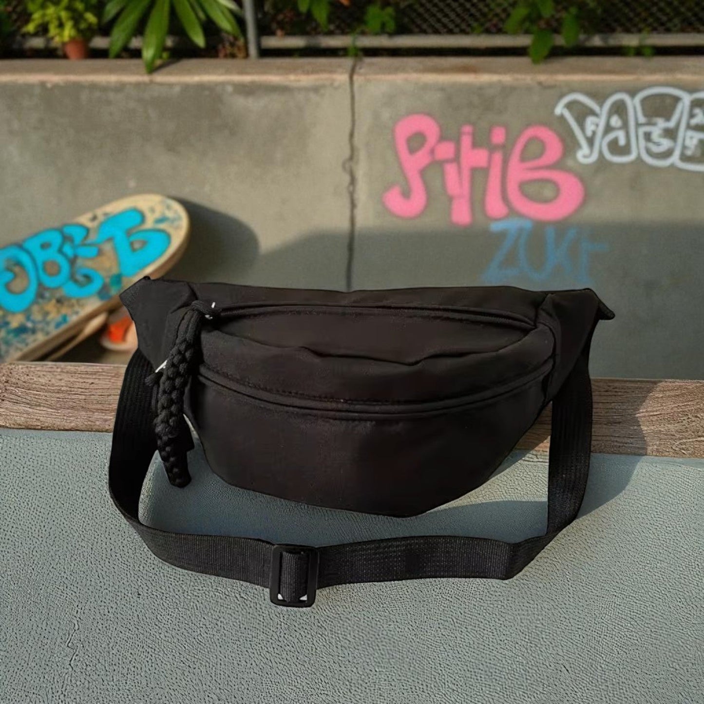 Sac Banane - UrbanCrossBodyBag™ - Noir - La PoPoche Urbaine