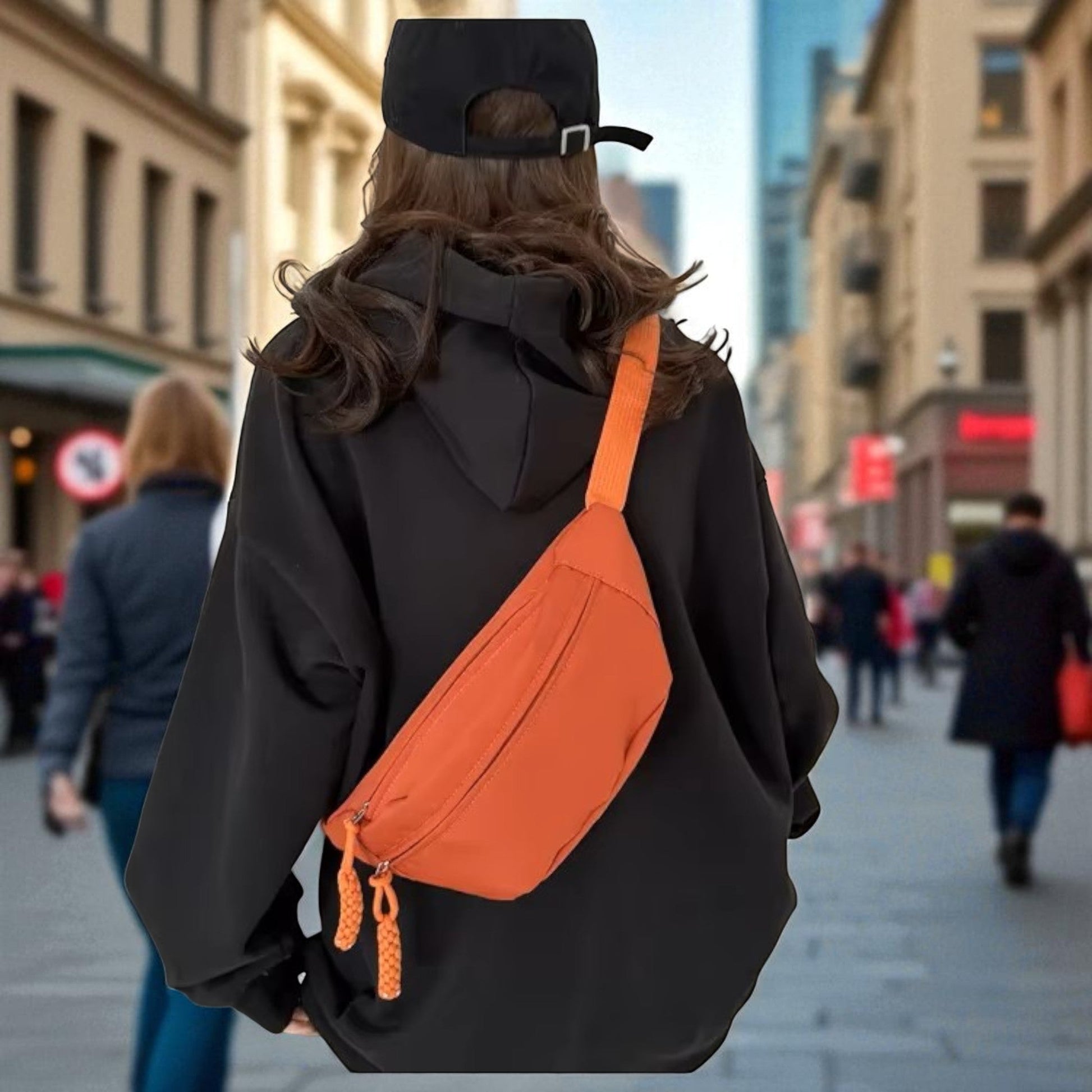 Sac Banane - UrbanCrossBodyBag™ - Orange - La PoPoche Urbaine