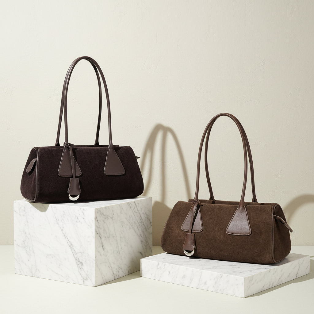 Sac bandoulière en cuir et daim 2 en 1