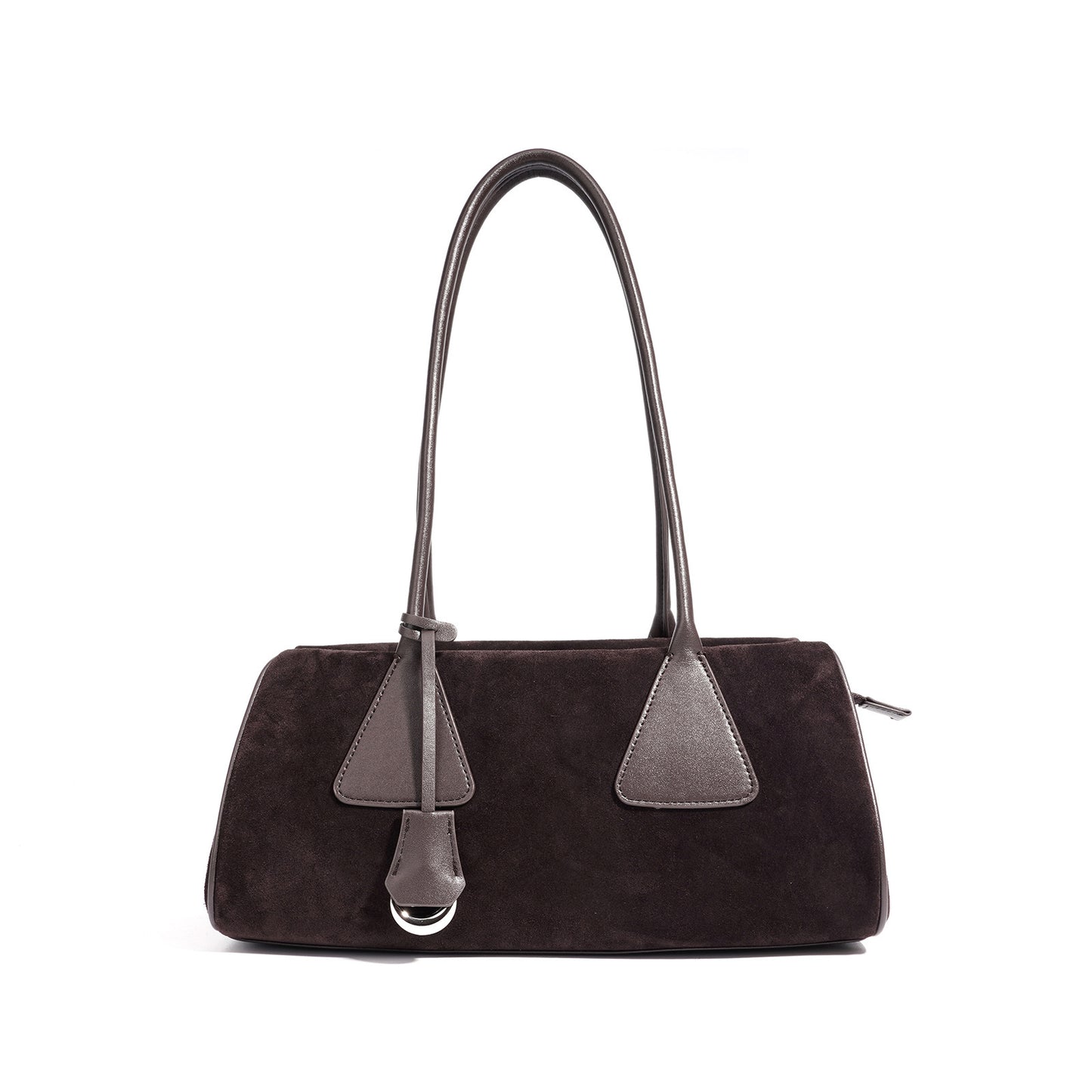 Sac bandoulière en cuir et daim 2 en 1 de couleur café
