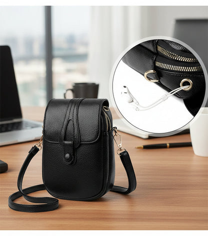 Emplacement pour écouteurs sur le sac bandoulière