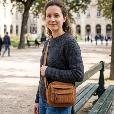 Sac bandoulière femme  Élégance Moderne de couleur marron