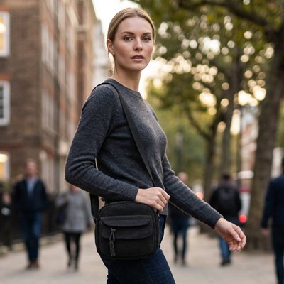 Sac bandoulière femme Élégance Moderne porté à l'épaule