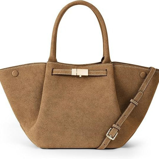 Sac cabas en suédine couleur brun clair