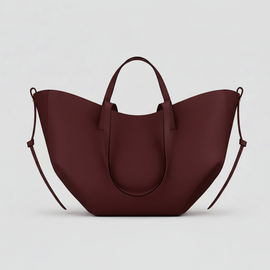 le sac cabas cuir élégant transformable  de couleur bordeaux