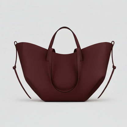 le sac cabas cuir élégant transformable  de couleur bordeaux