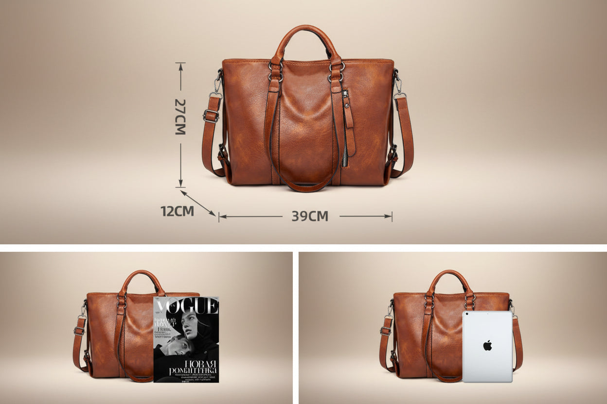 Guide des dimensions du sac cabas Élégance Quotidienne