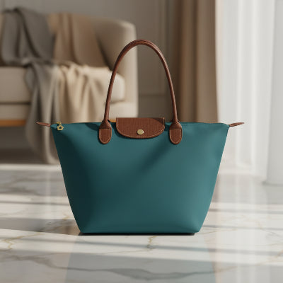 Sac cabas élégant spacieux avec  anses en similicuir marron
