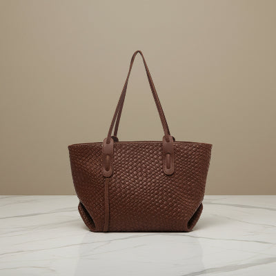 Sac Cabas Tressé Élégant en coloris marron
