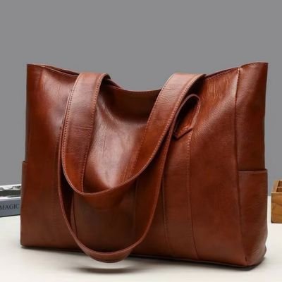 Sac cabas femme couleur marron cognac