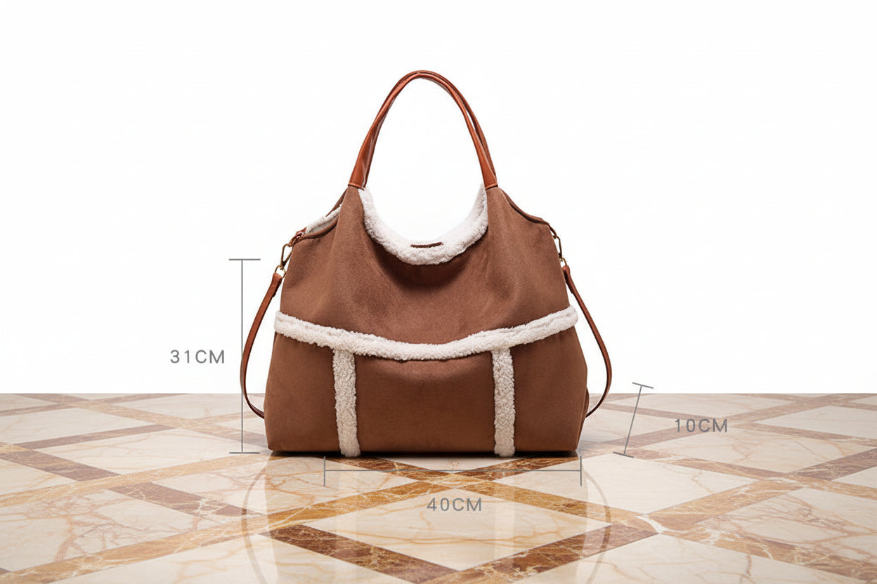 Dimensions et mesures du sac cabas femme Elégance Daim Sherpa pour un choix éclairé