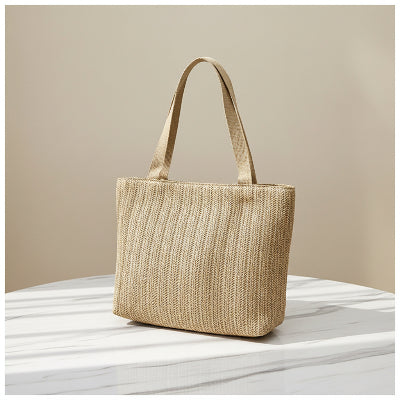 Sac cabas femme Paille Élégant  en coloris beige naturel