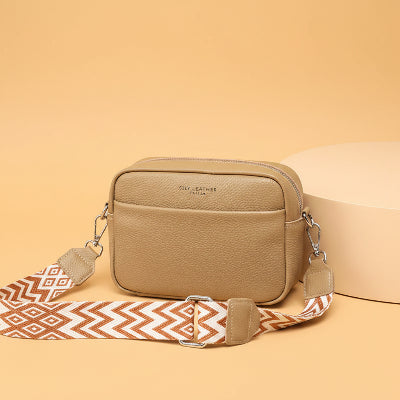 Sac en cuir en bandoulière Élégance Sobre en couleur beige