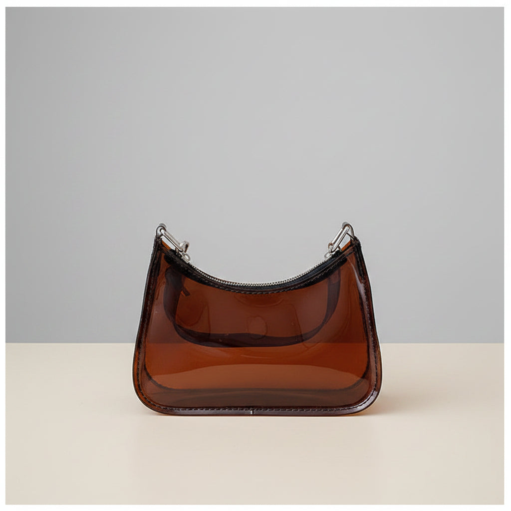 sac femme bandoulière Transparent Chic de couleur marron 