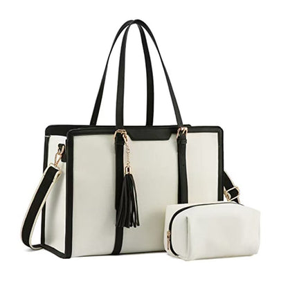  Sac ordinateur professionnel blanc et noir pour femme active