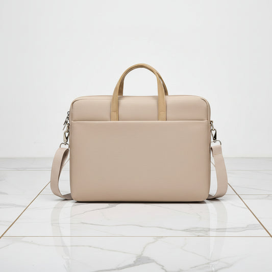 Sac ordinateur femme élégance Pratique, couleur beige, 14 pouces