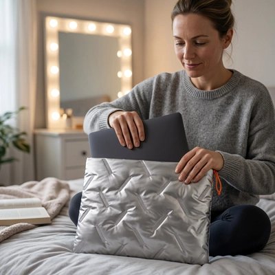 Sac  ordinateur femme  Élégance en gris brillant