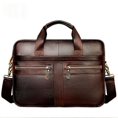 Sac ordinateur homme en cuir couleur marron foncé élégant