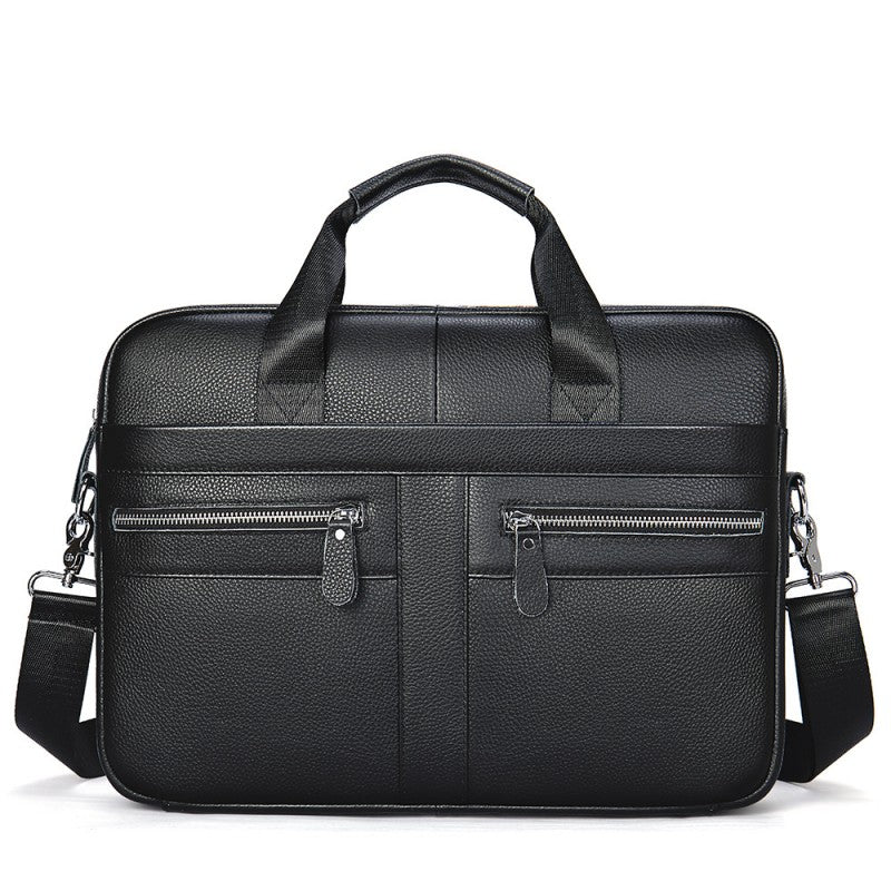 Sac ordinateur homme en cuir couleur noir classique