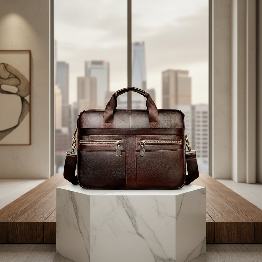 Sac ordinateur homme en cuir véritable de qualité premium