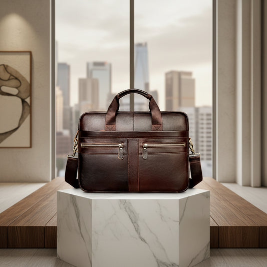 Sac ordinateur homme en cuir véritable de qualité premium