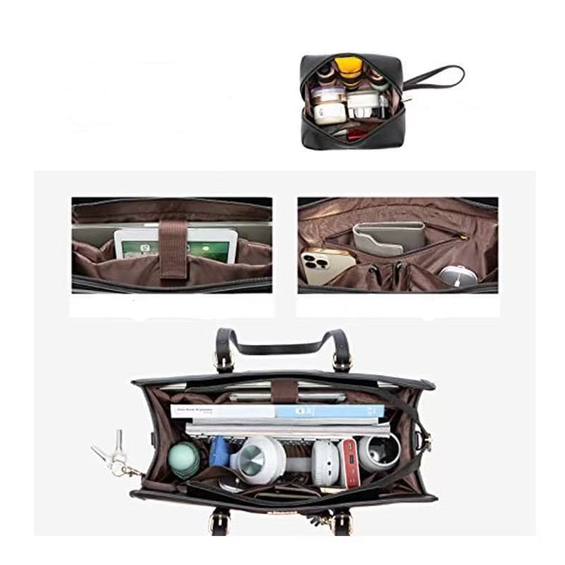  Intérieur sac ordinateur avec multiples poches et compartiments organisés