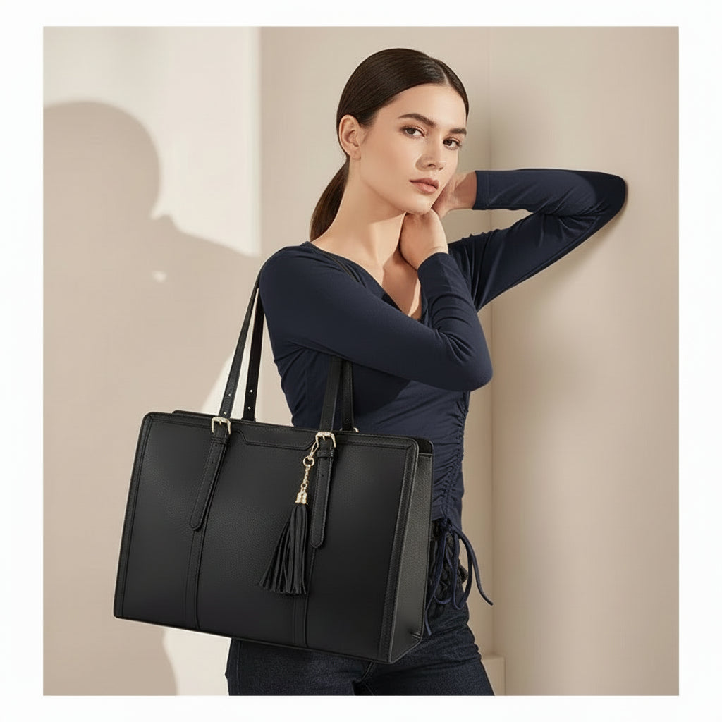 Sac ordinateur Élégance Femme Active porté épaule style professionnel