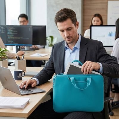 Sac pour ordinateur couleur bleu turquoise