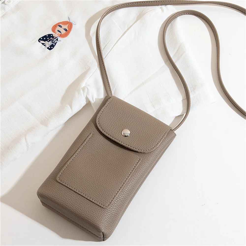 Sac téléphone couleur gris élégant pour usage quotidien