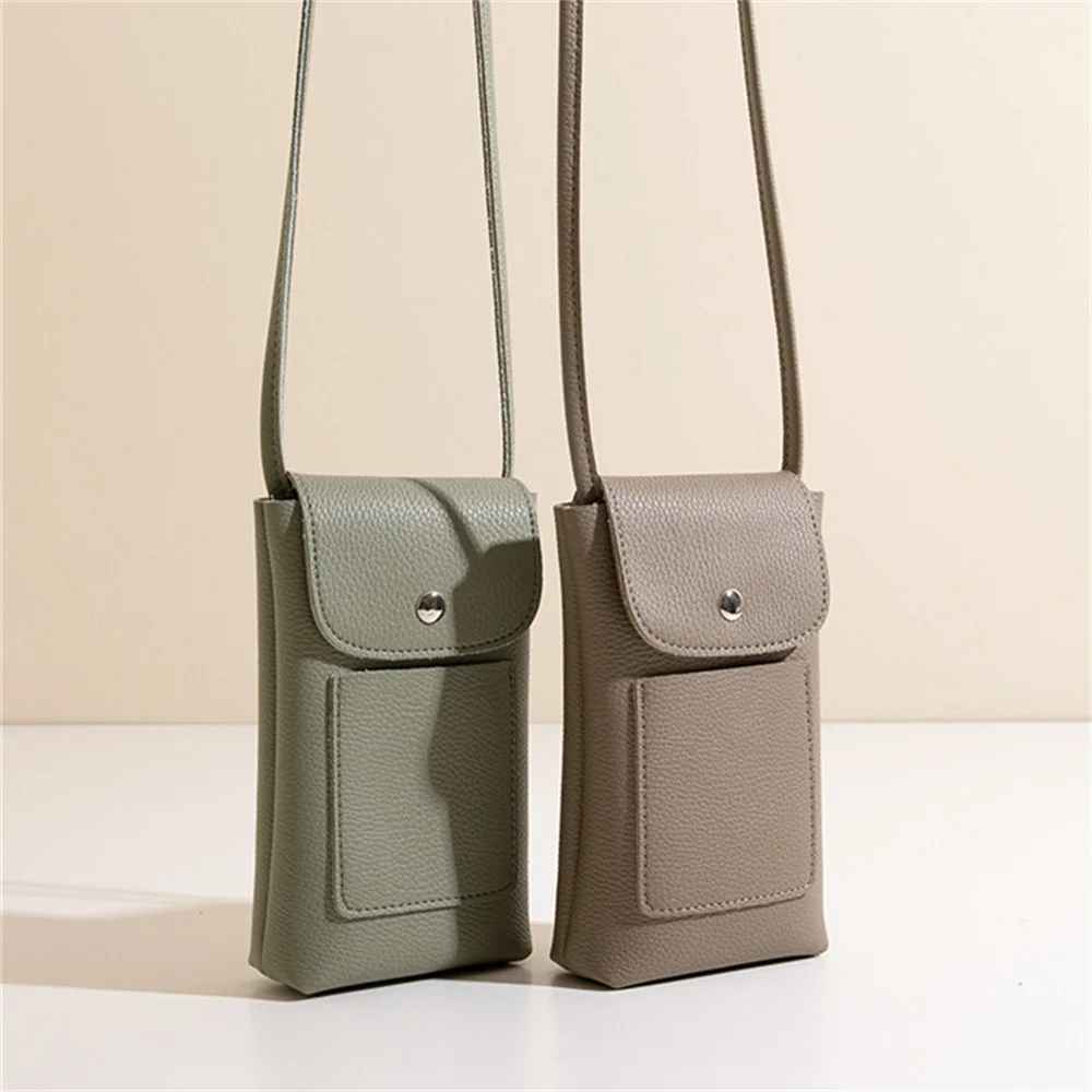  Sac téléphone vert et gris tendance avec compartiments pratiques